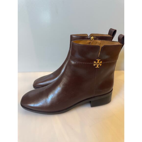 Tory Burch Everly Flat Boots Brown Leather Size 11 - Picture 1 of 7